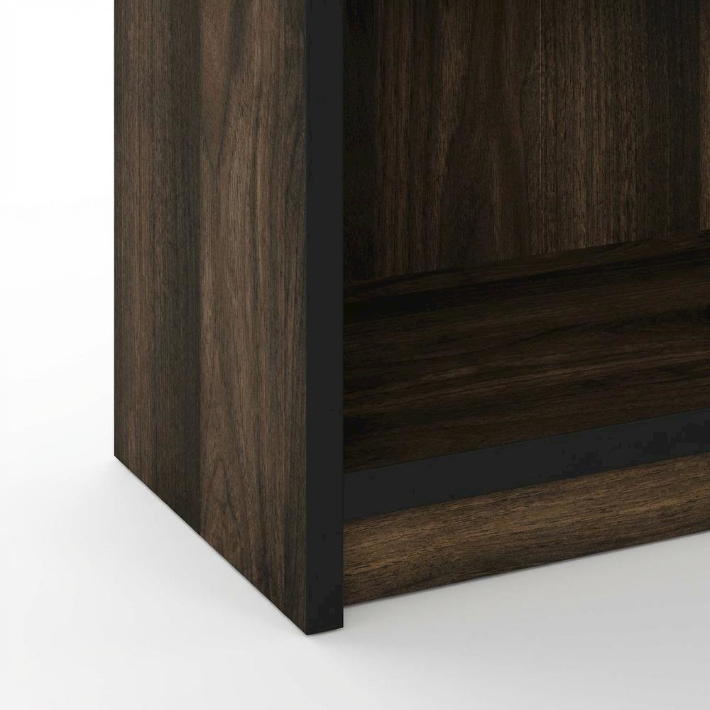 Wooden 3-Tier Adjustable Shelf Bookcase in Walnut Finish with Ample Storage