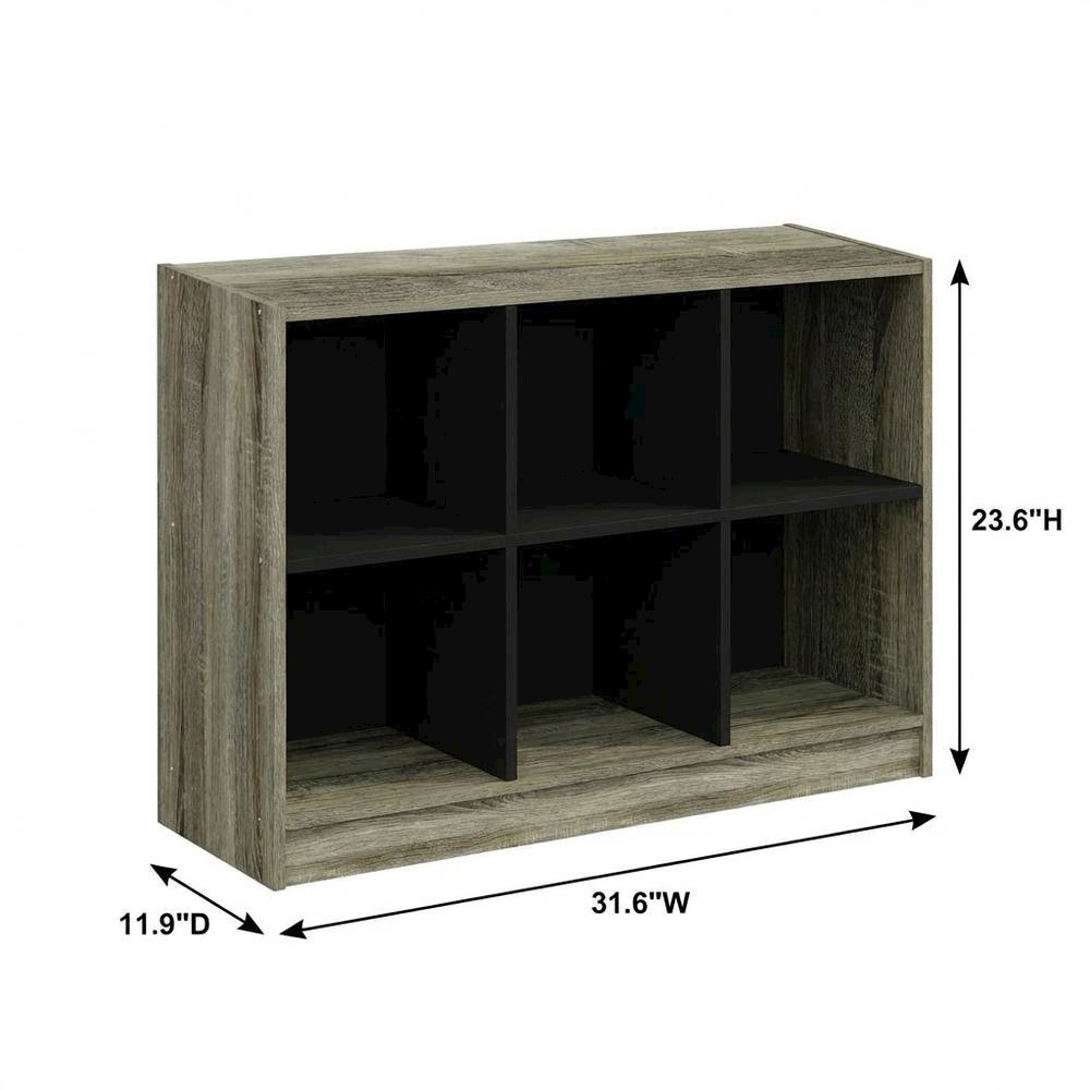 Wooden bookcase with rustic finish for living room or office use