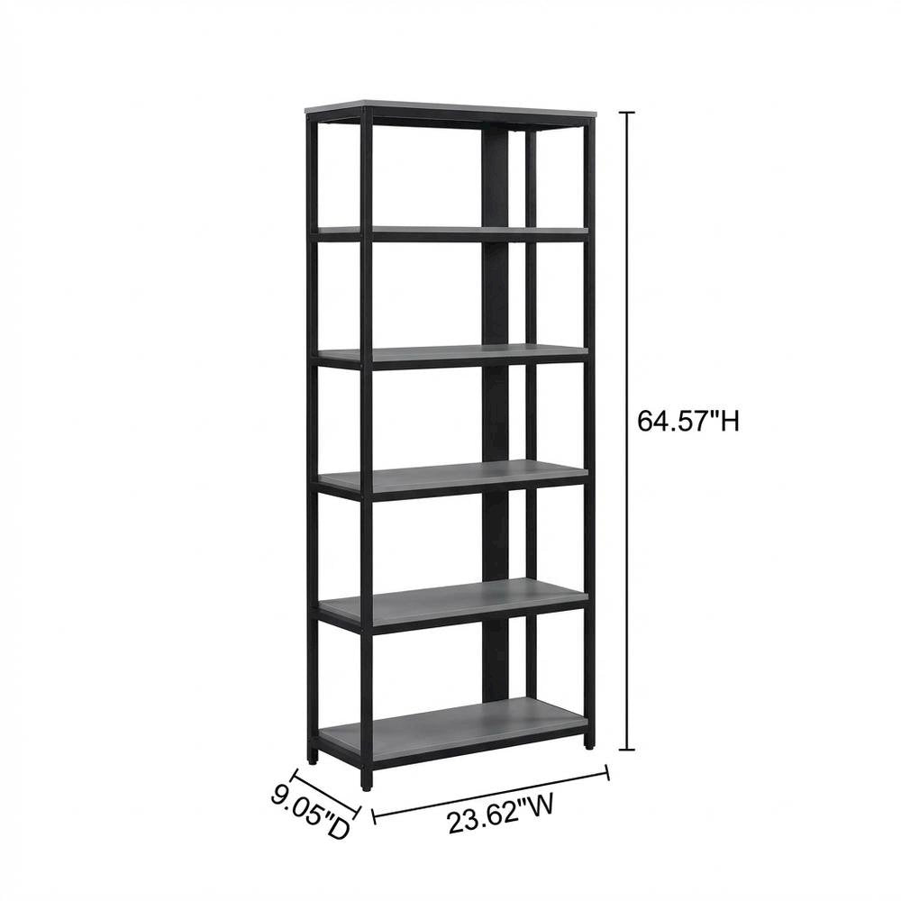 Toilet Space Saver with 3 Shelves in Grey and Black for Bathroom Organization
