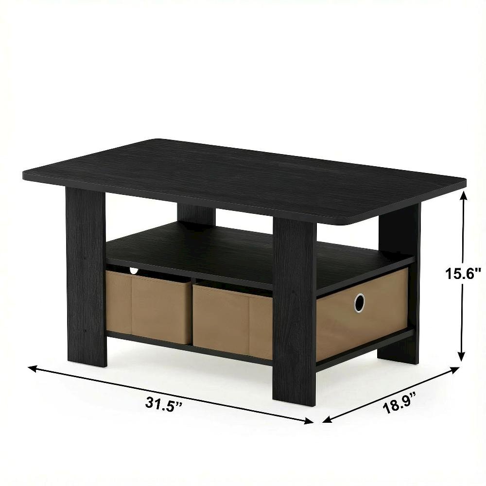 Coffee Table Americano Medium Brown with Bin Drawer and Sturdy Design