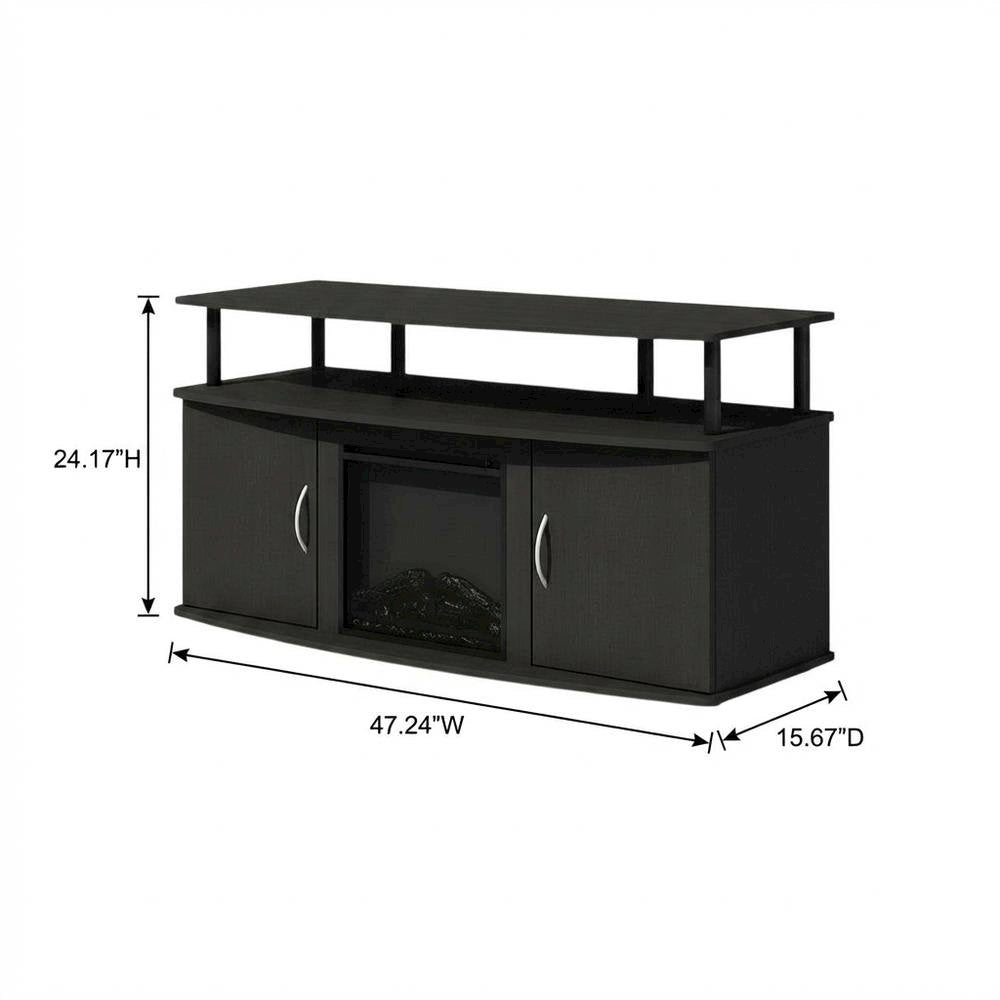 Brown Electric Fireplace TV Stand with Spacious Storage for TVs up to 55 Inches