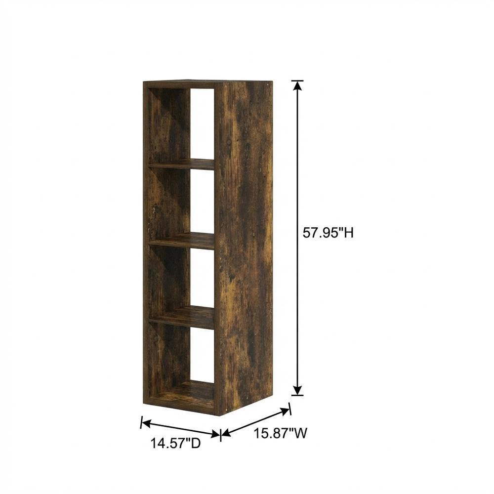 Wooden bookcase with open shelving for versatile storage