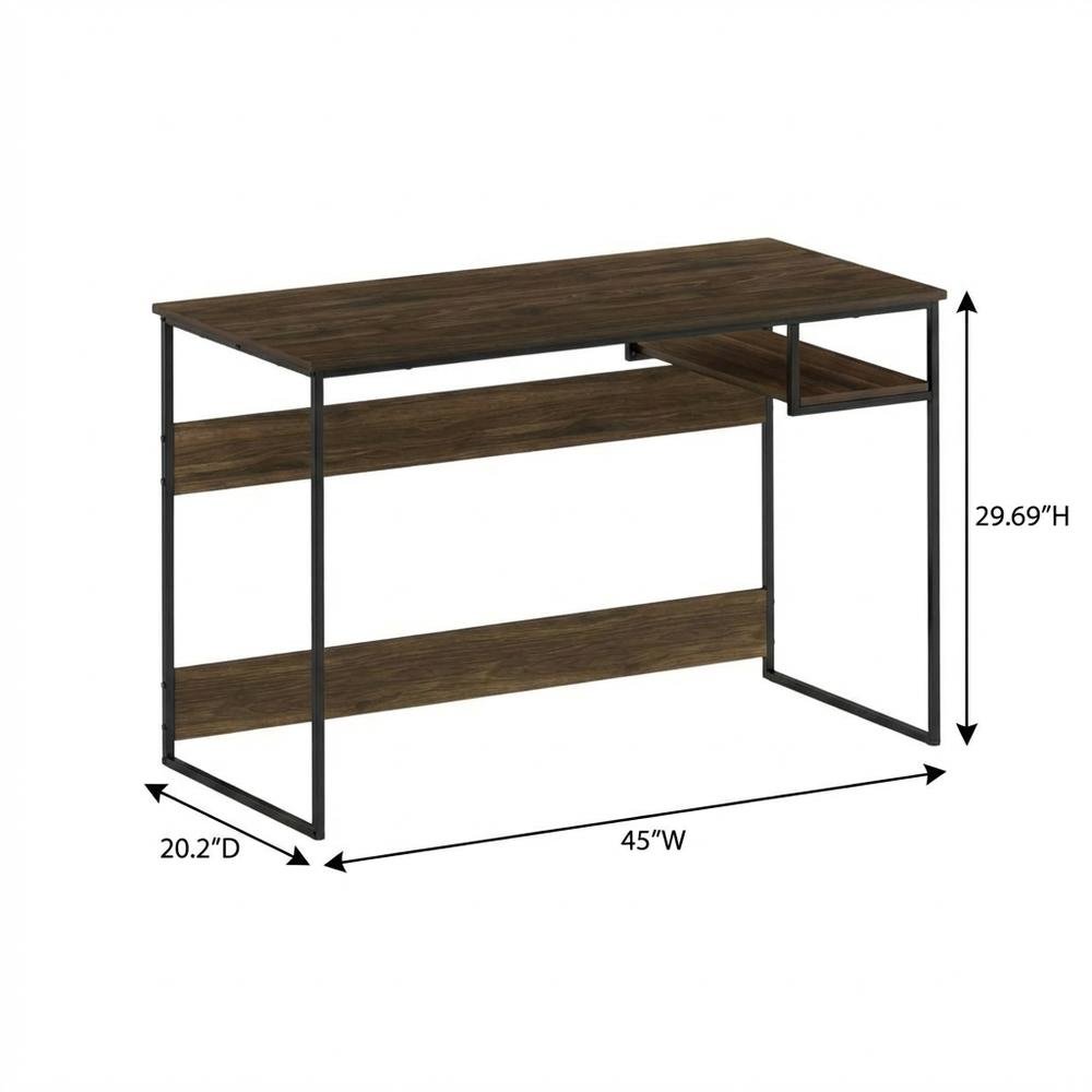 Wooden Study Desk, Columbia Walnut Finish, Spacious Work Surface, Sturdy Build