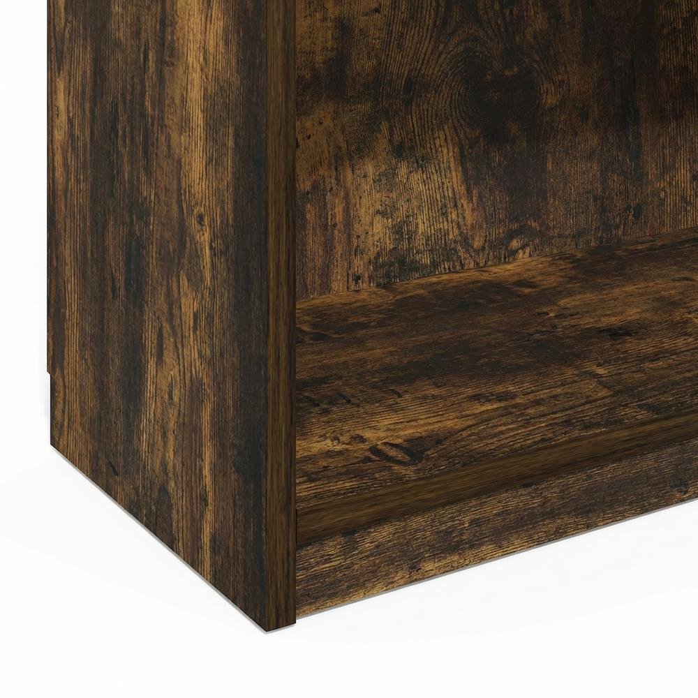 Wooden Bookcase in Finish with Open Shelves for Living Room Storage