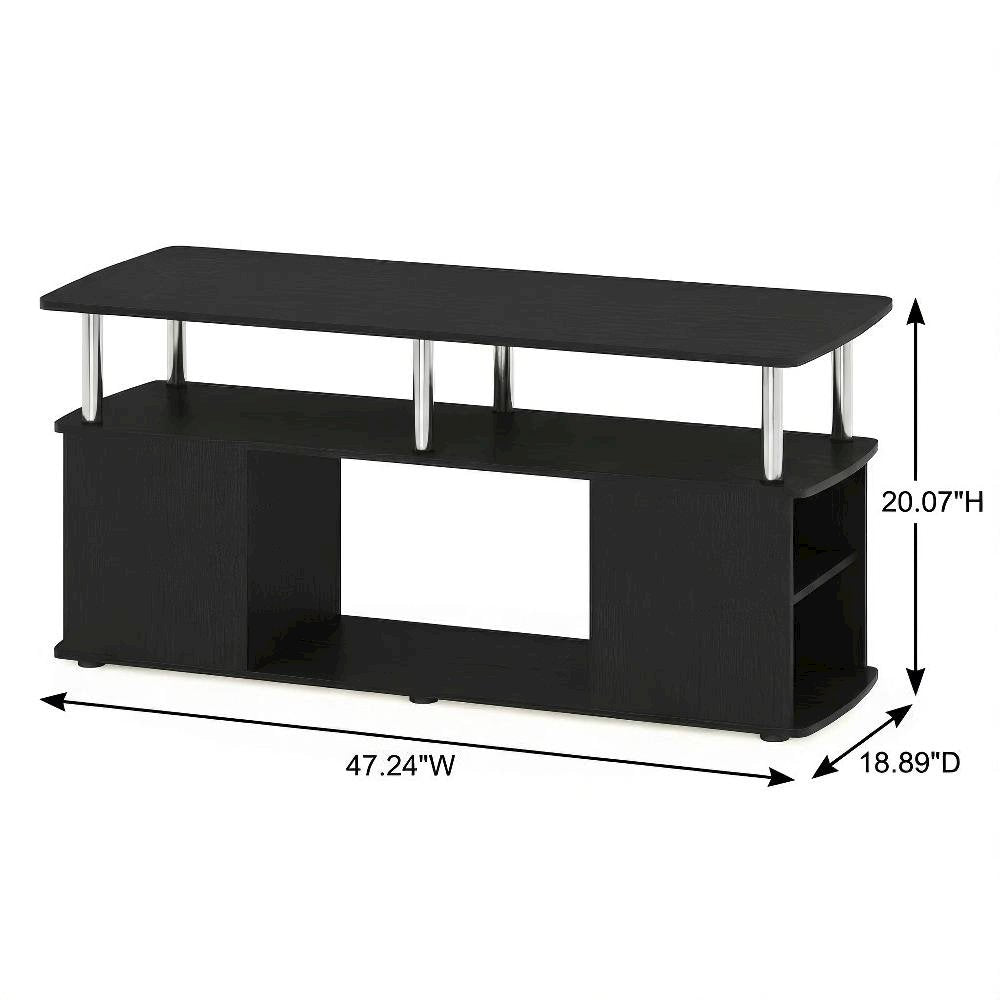 Dark Americano Coffee Table with Storage Shelf and Bottom Compartment