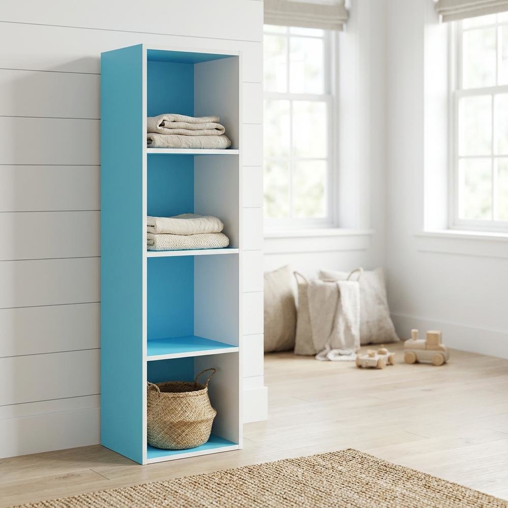 Wooden bookcase with open shelves for versatile storage