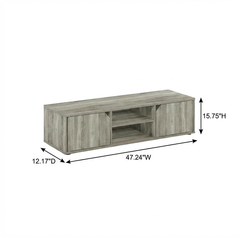 Wood TV Stand for Up to 55 Inch Displays in French Oak Finish with Modern Design