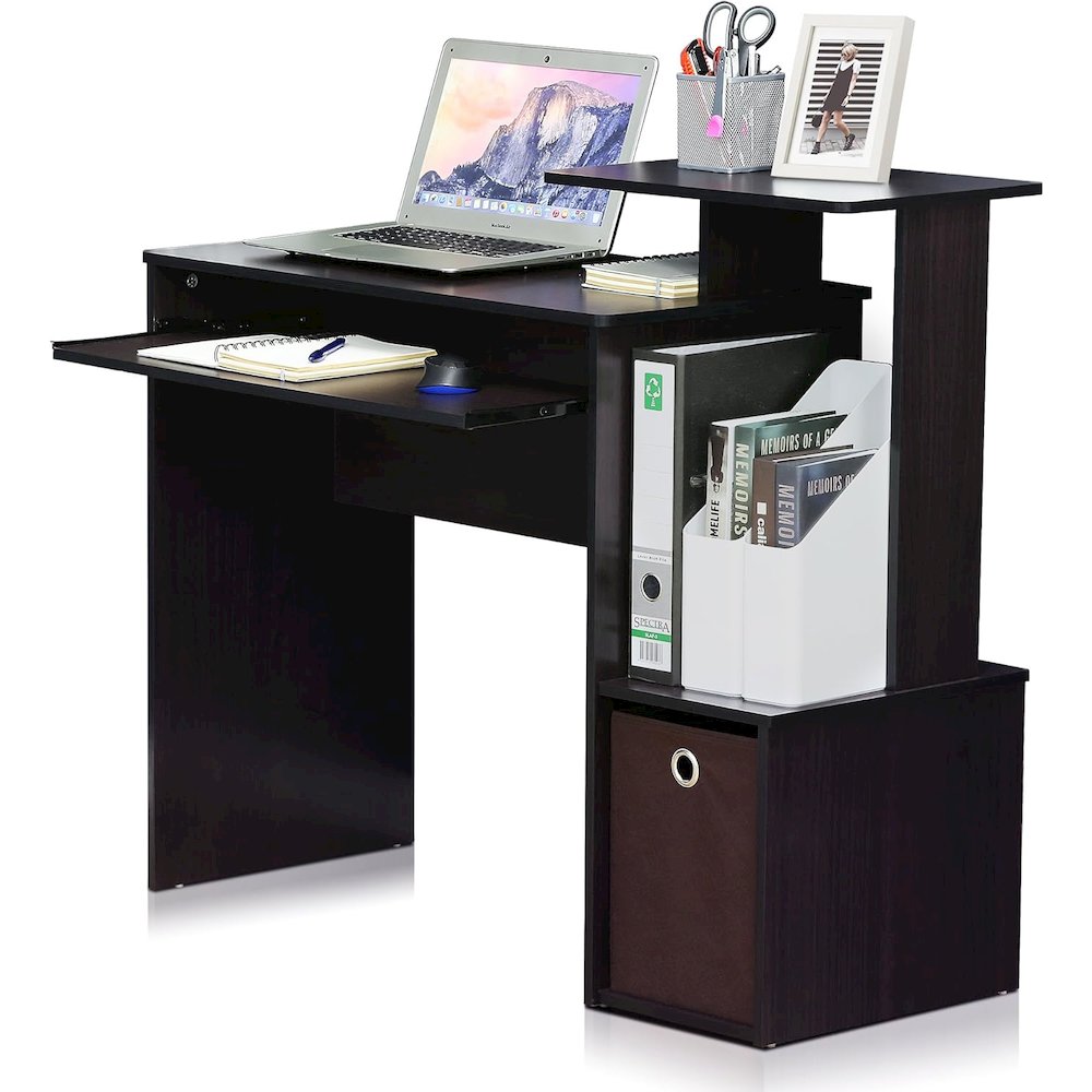 Brown Wooden Office Desk with Storage, Writing Desk and Study Desk Design