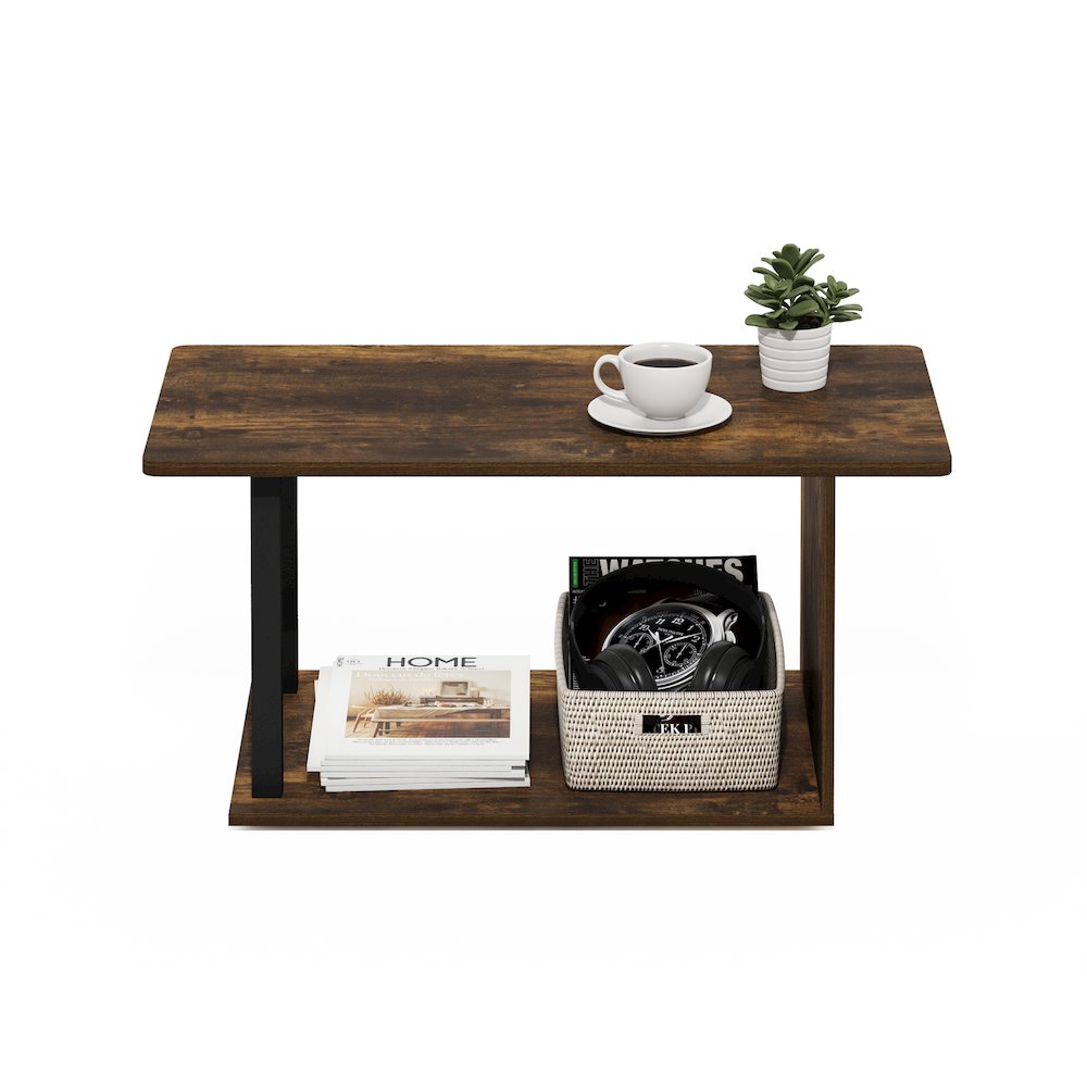 Basic Home Living Coffee Table, Amber Pine/Black