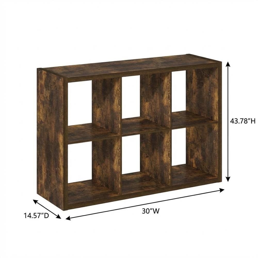 Wooden bookcase with spacious shelves for organized storage