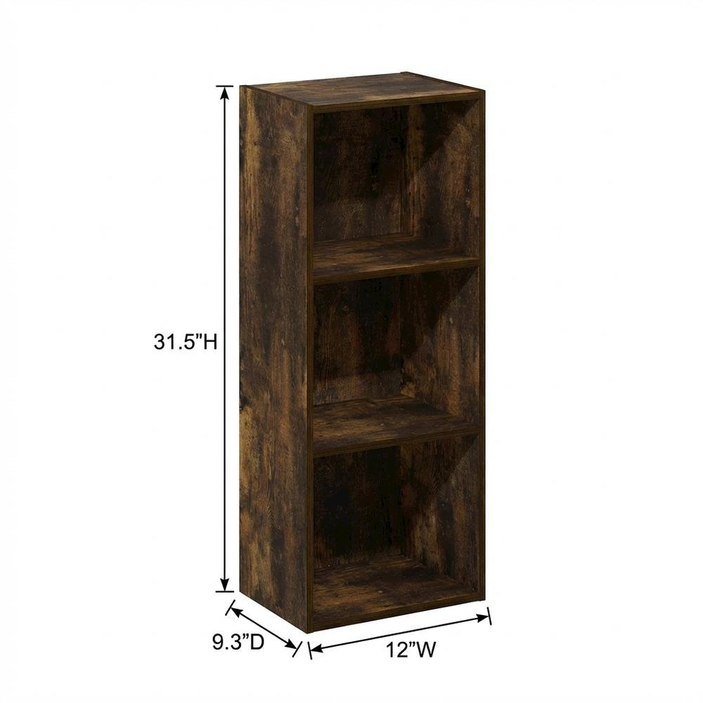 Wooden bookcase with open shelf design for versatile storage