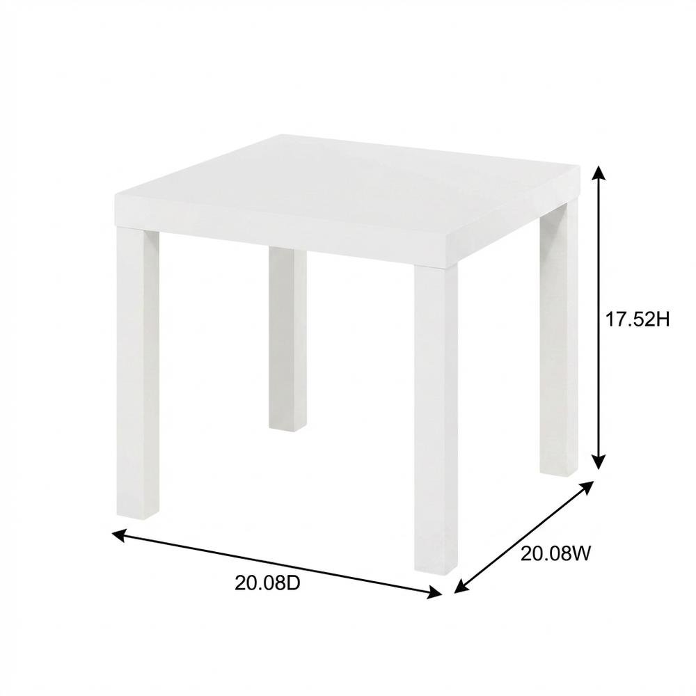 White, Side Table, Quality Build, Durable Wood Frame