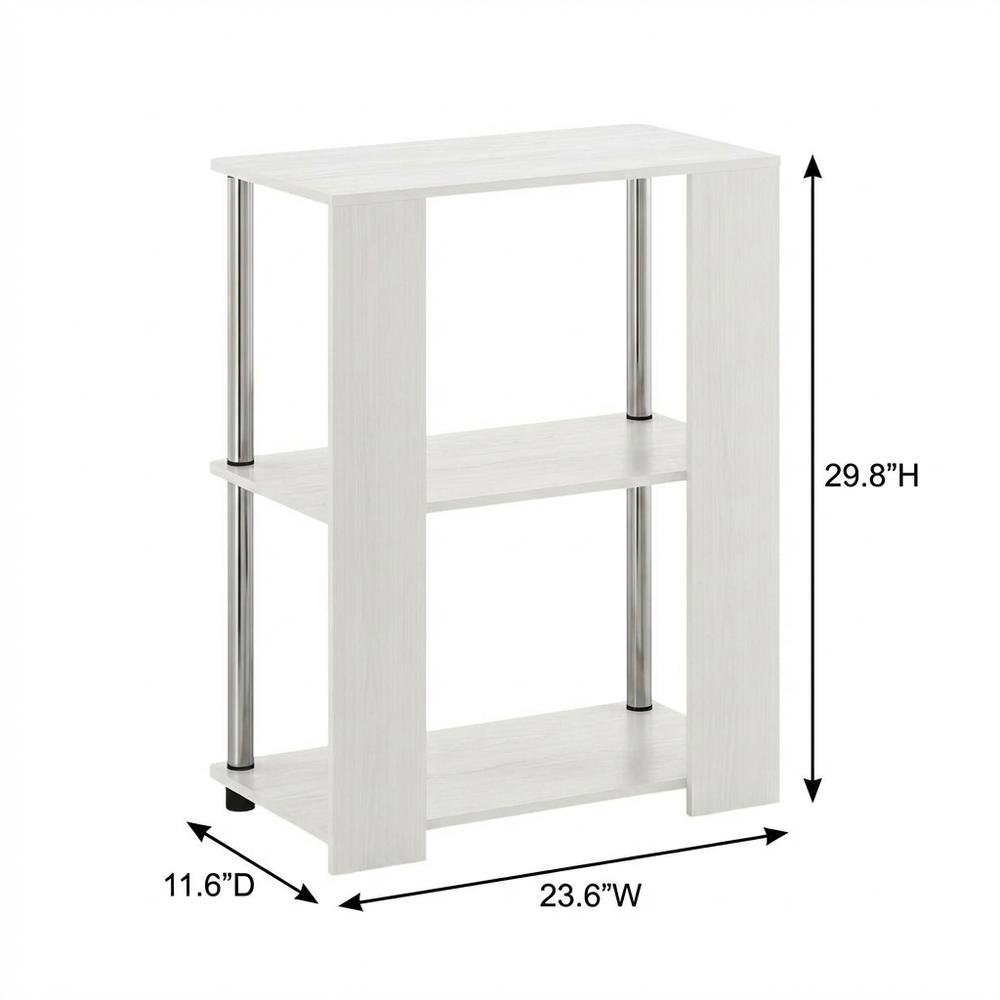 White Oak Bookcase with Modern Chrome Accents for Stylish Storage