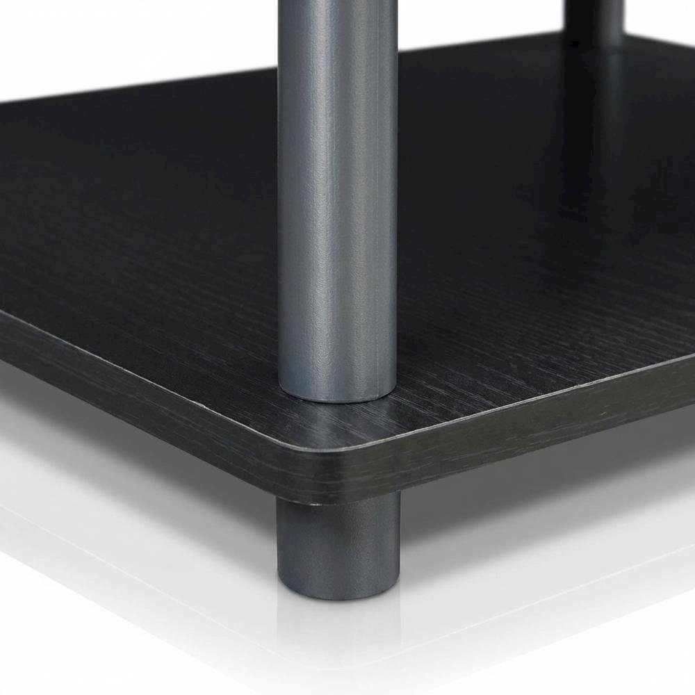 Black 3-Tier Corner TV Stand with Easy Assembly and Composite Wood Construction