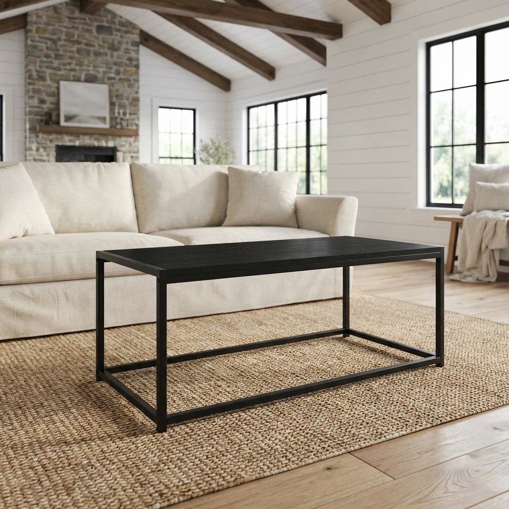 Americano Modern Coffee Table with Storage Shelf and Compact Design