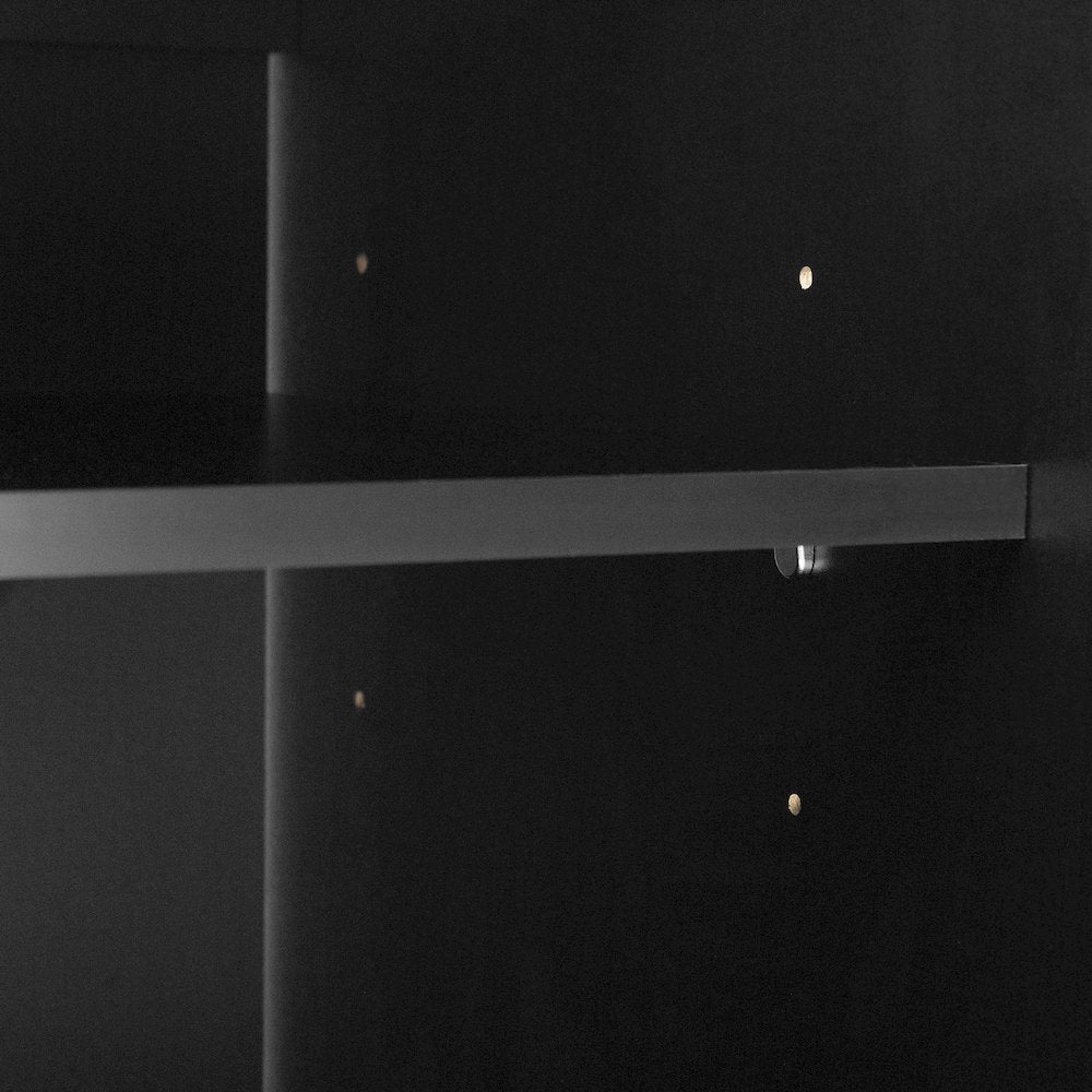 Olio Kitchen Island, Matte Black and Faux White Marble