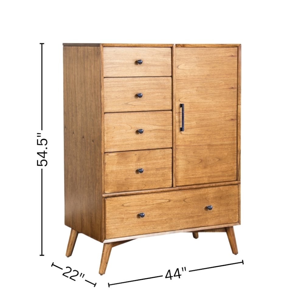 Brown Solid Wood Storage Cabinet with Drawers, Small Cabinet for Bedroom