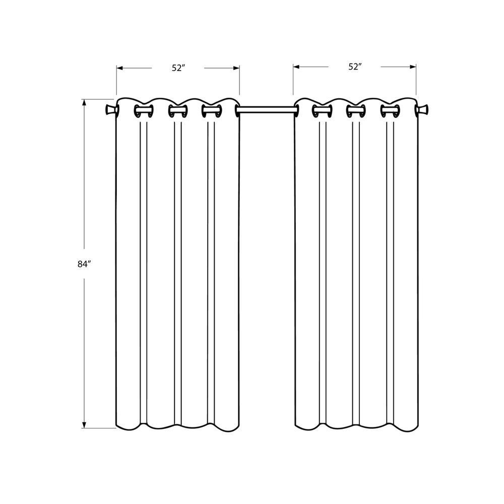 Curtain Panel, 2pcs Set, 54W X 84L, 100% Blackout, Grommet, Living Room
