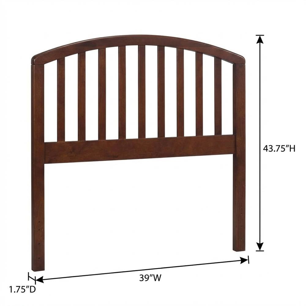 Walnut Wood Twin Headboard with Farmhouse Style and Rectangular Design