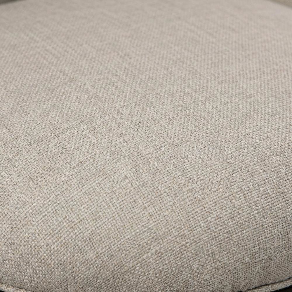 Brown Fabric Round Counter Stool with High Back and Wood Construction