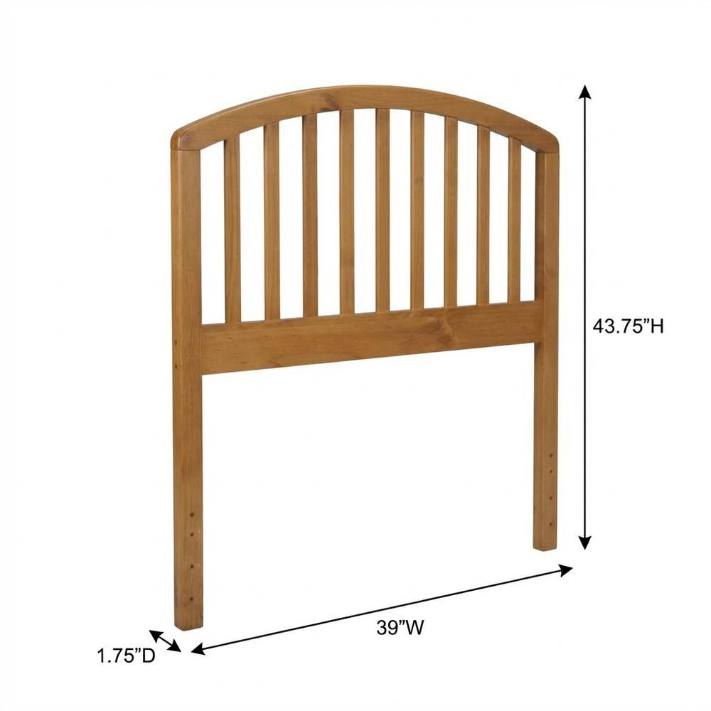 Brown Country Pine Twin Headboard Wood Construction Farmhouse Style