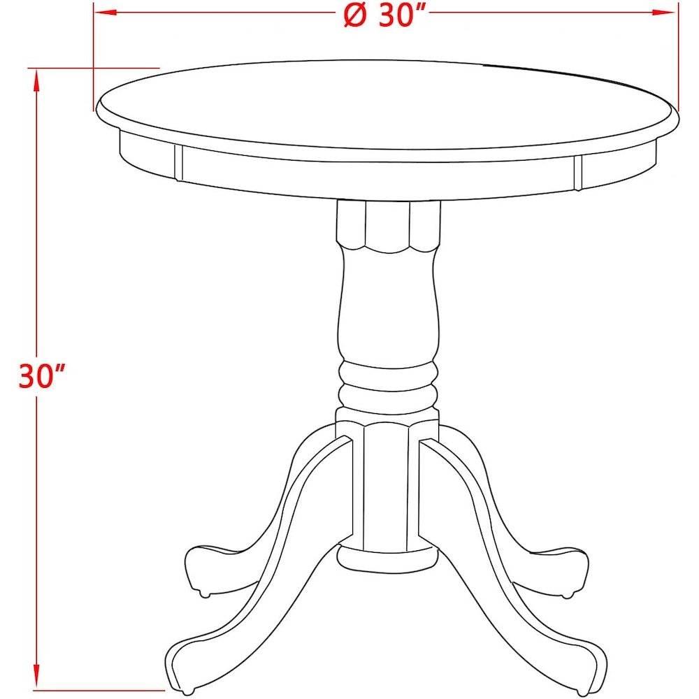 Pedestal Dining Table, Round, Mahogany White Finish, Solid Wood