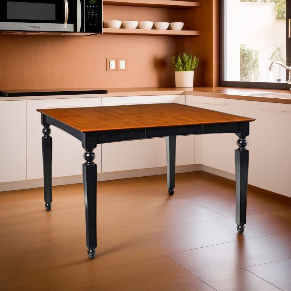 Elegant Black Dining Table – Counter Height Expandable Table for 6