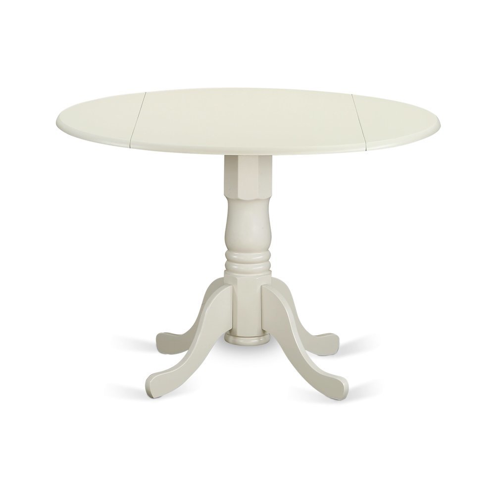 3-Piece Dinette Set, Drop Leaf Table, Linen White, 2 Chairs