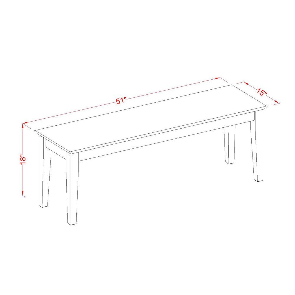 Dining Bench, Rectangular Seating, Mahogany Finish, Modern Four Straight Legs