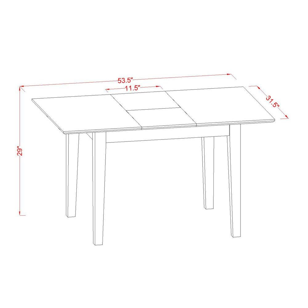 Rectangular Wood Dining Table, Buttermilk Cherry Finish, Expansion Leaf