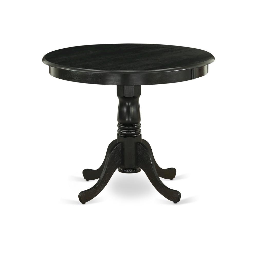 Round Dining Table, Pedestal Base, Cappuccino, Mid-Century, Solid Wood