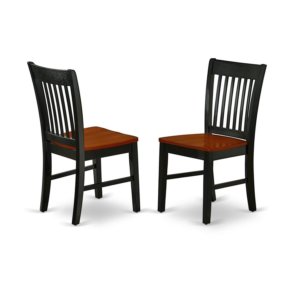 5 Piece Dining Set, Butterfly Leaf Table, 4 Wood Chairs, Black Cherry