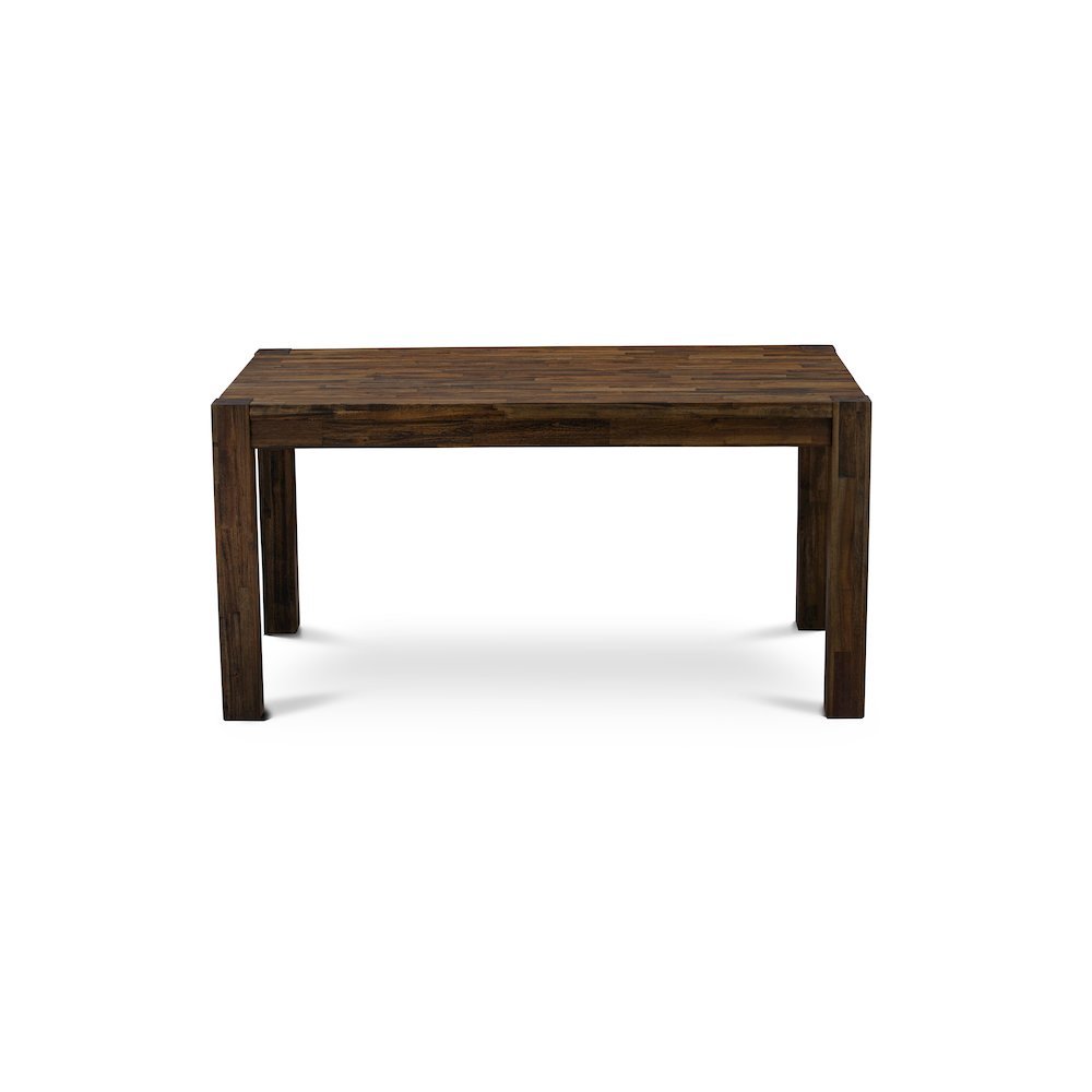 Rectangular Dining Table, Distressed Jacobean, Solid Wood, 60-Inch