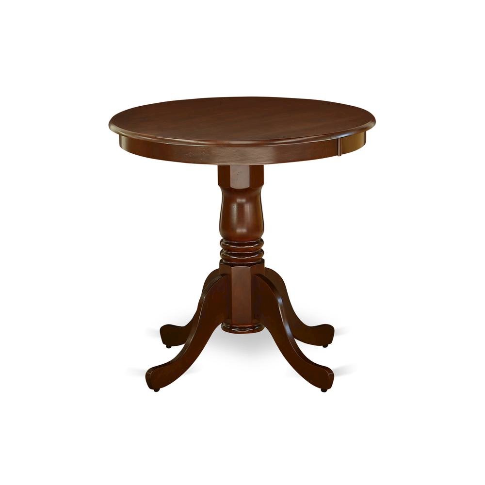 Round Dining Table, Pedestal Base, Mahogany, Mid-Century, Solid Wood