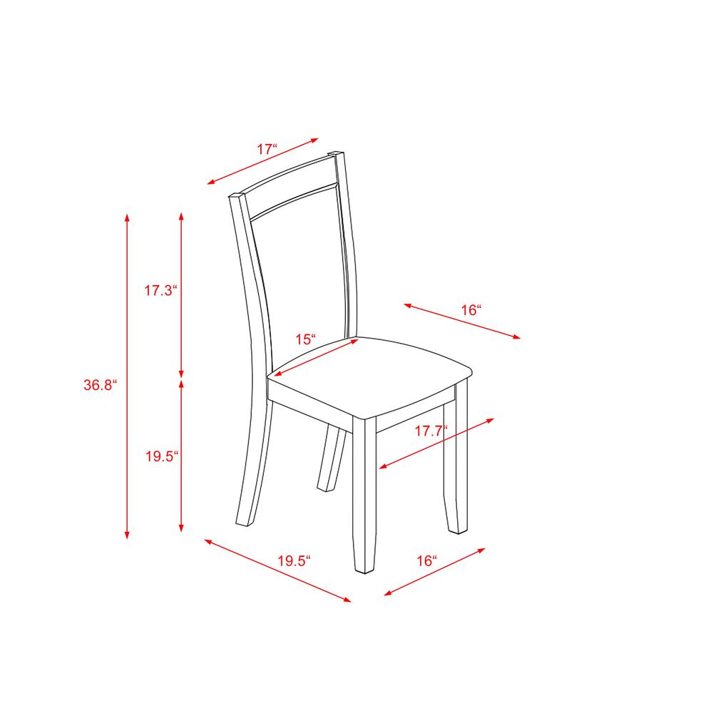 MZC7T48 Modern Dining Chairs - Coffee Linen Fabric Seat and High Chair Back - Distressed Jacobean Finish (SET OF 2)