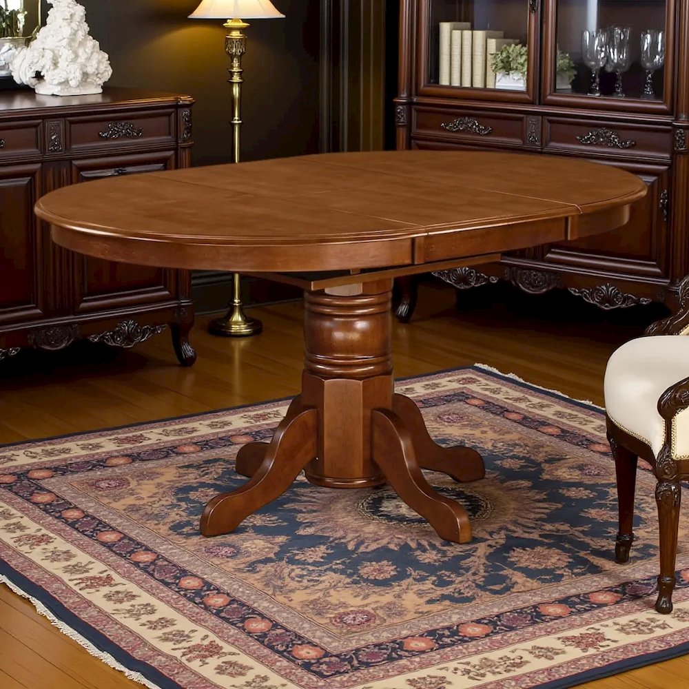 Elegant Oval Dining Table – Expandable Round Dining Table for 6