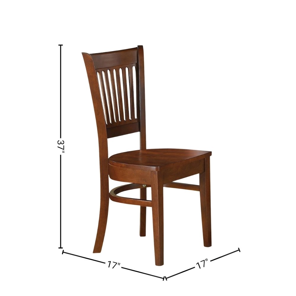 Espresso Kitchen Table and Chairs Set, 7 Pc Dining Table Set for 6