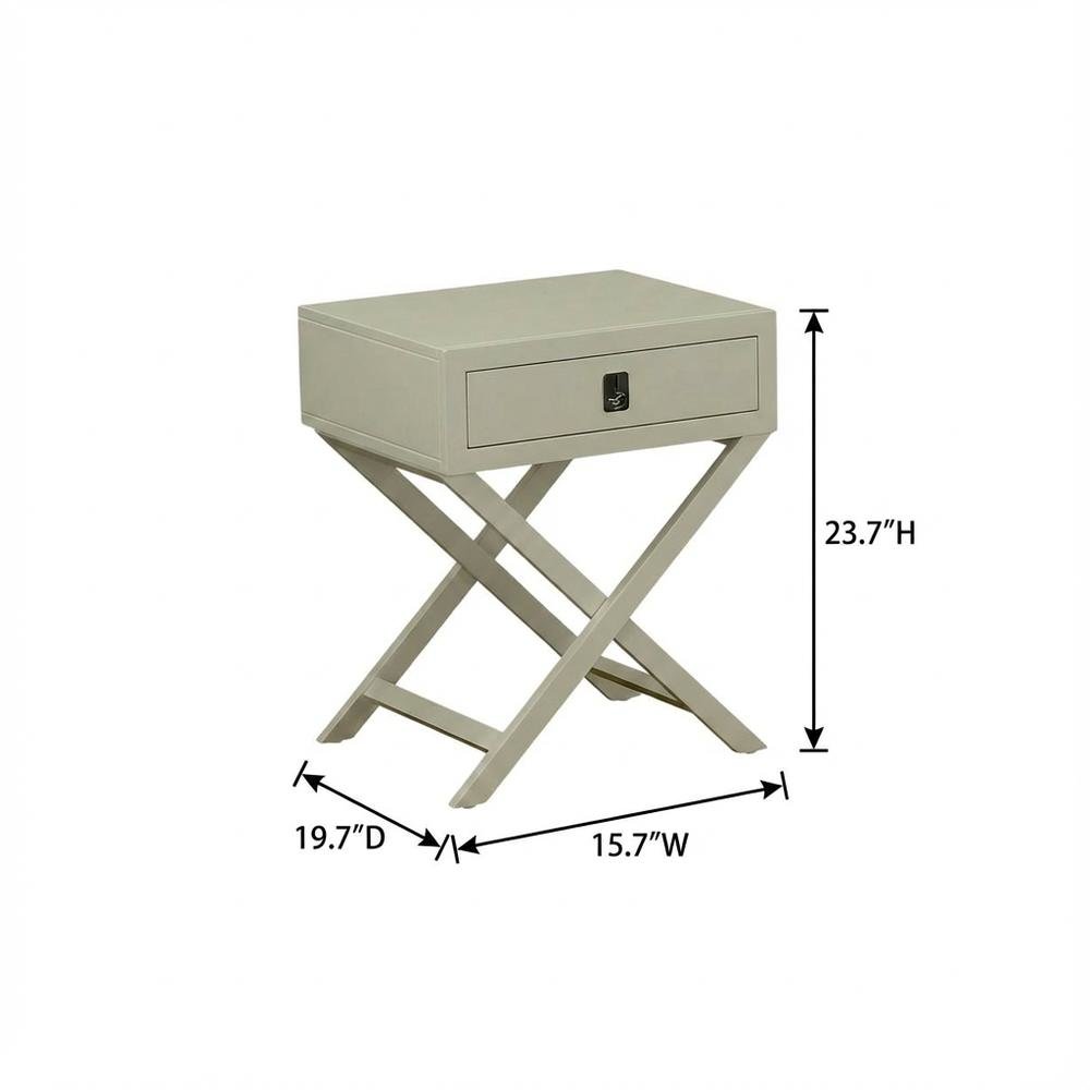 Urban Gray Night Stand with Compact Design and Versatile Storage