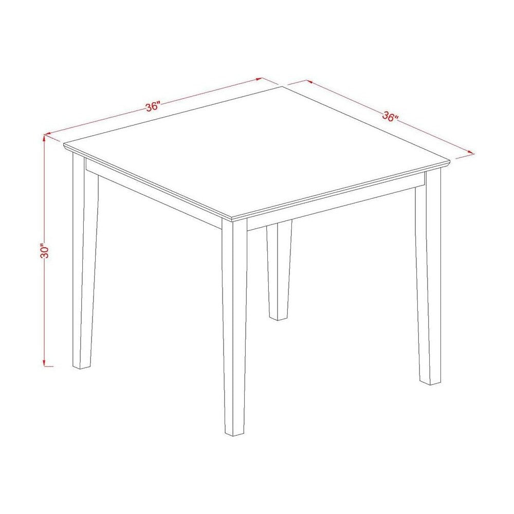 Square Dining Table, Linen White Finish, Solid Wood, Farmhouse Style