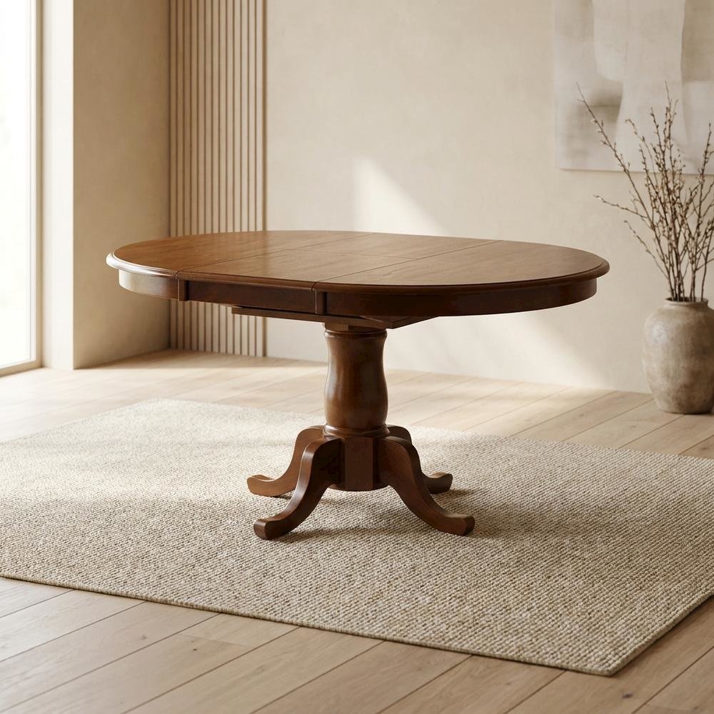 Elegant Oval Dining Table – Solid Wood Round Dining Table for 6