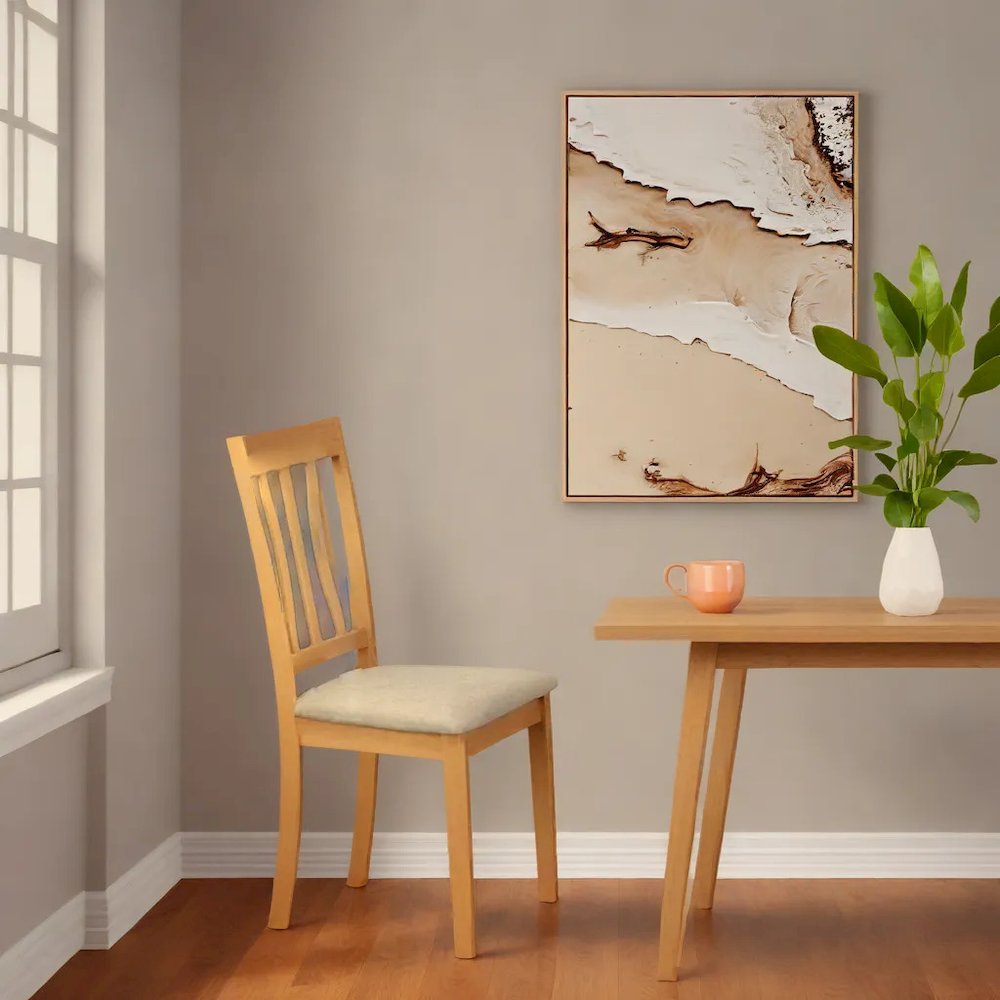 Elegant Wooden Dining Chairs – Cushion Seat Kitchen Chairs, Set of 2