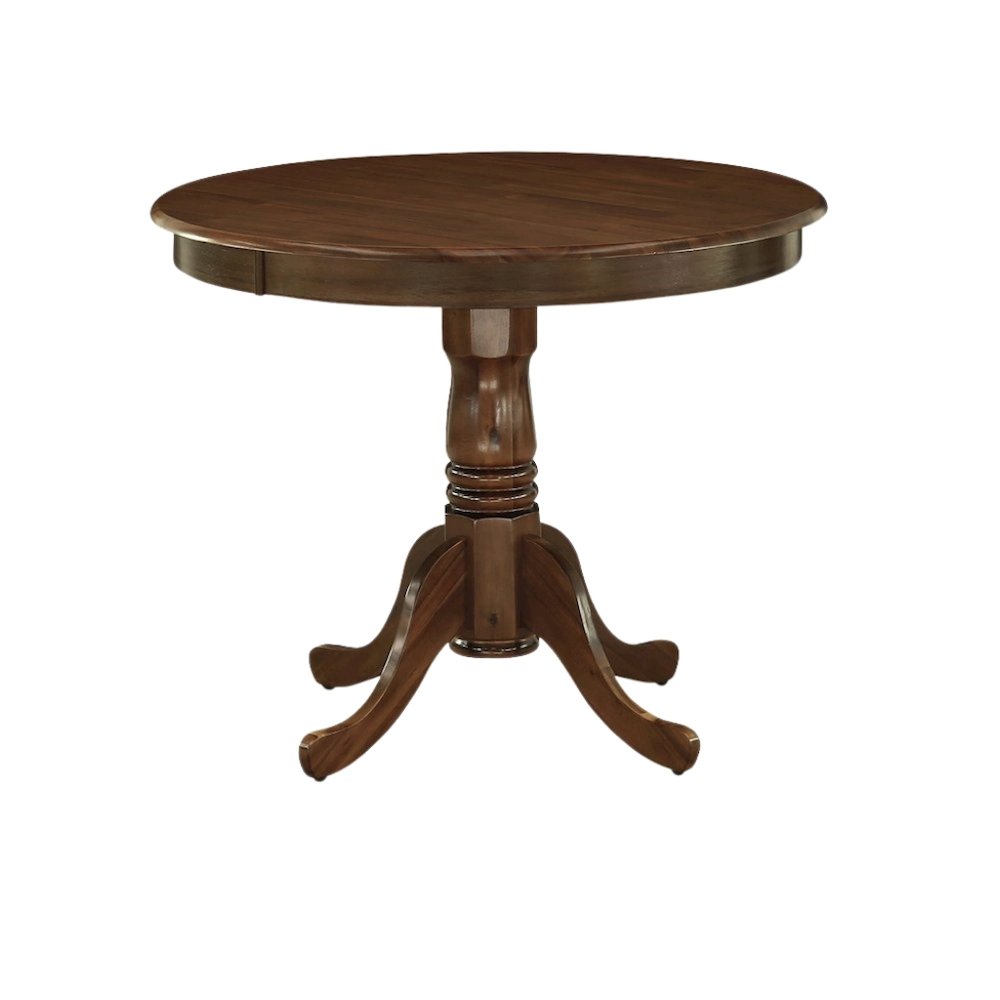 Round Dining Table, Pedestal Base, Walnut, Mid-Century, Solid Wood