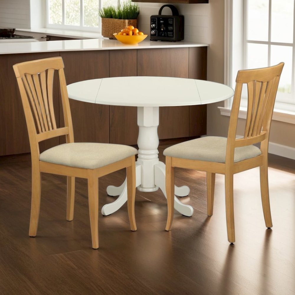 Elegant Wooden Dining Chairs with Cushioned Seat – Set of 2, Oak Finish