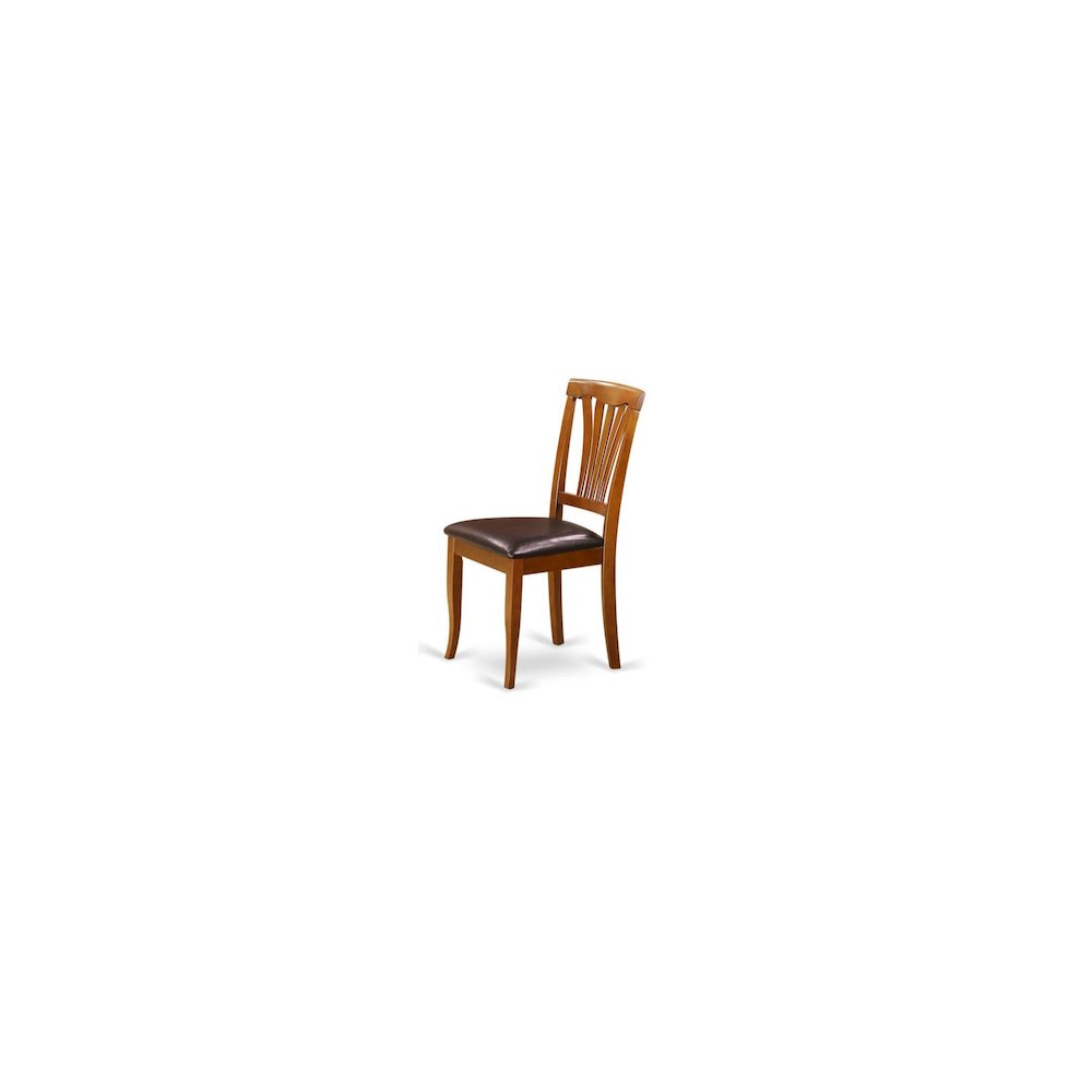 Elegant Wooden Dining Chairs – Faux Leather Kitchen Chairs, Set of 2