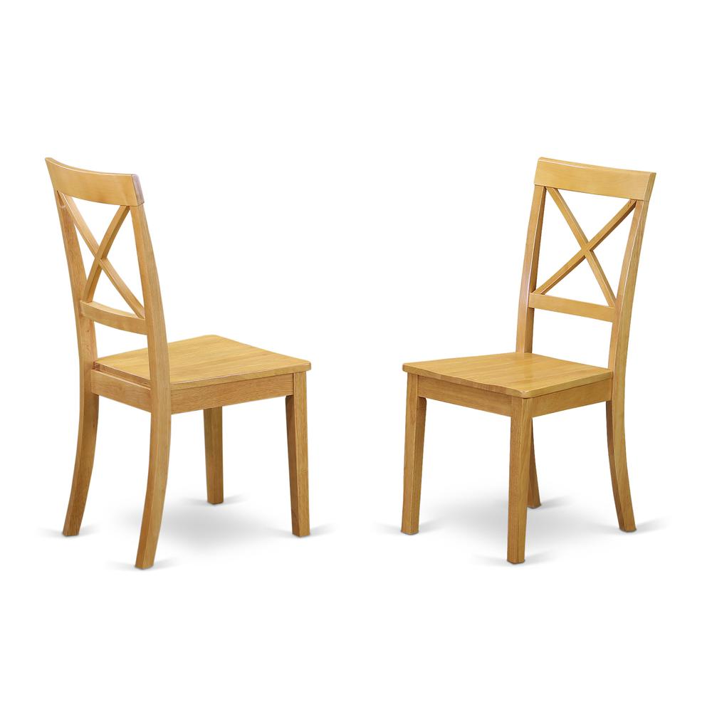 AMBO3-OAK-W 3 Piece Wood Dining Table Set - 1 Wooden Dining Table and 2 Oak Wood Dining Chairs - Oak Finish