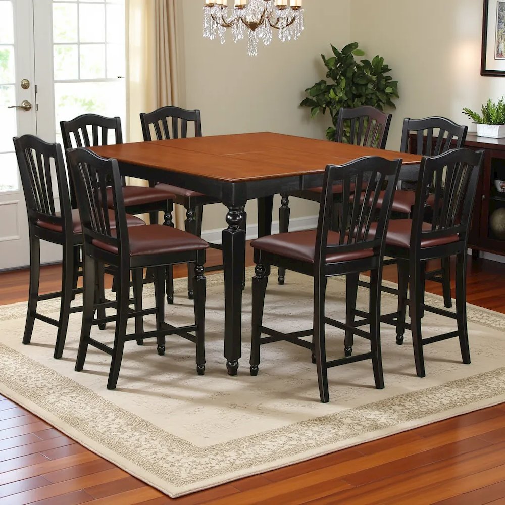 Stylish 9-Piece Square Dining Table Set – Counter Height for 8