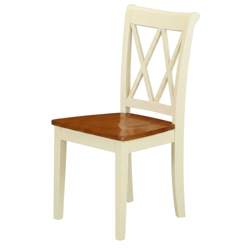 Wooden Dining Chair with Ladder Back for Kitchen and Dining Room, Set of 2