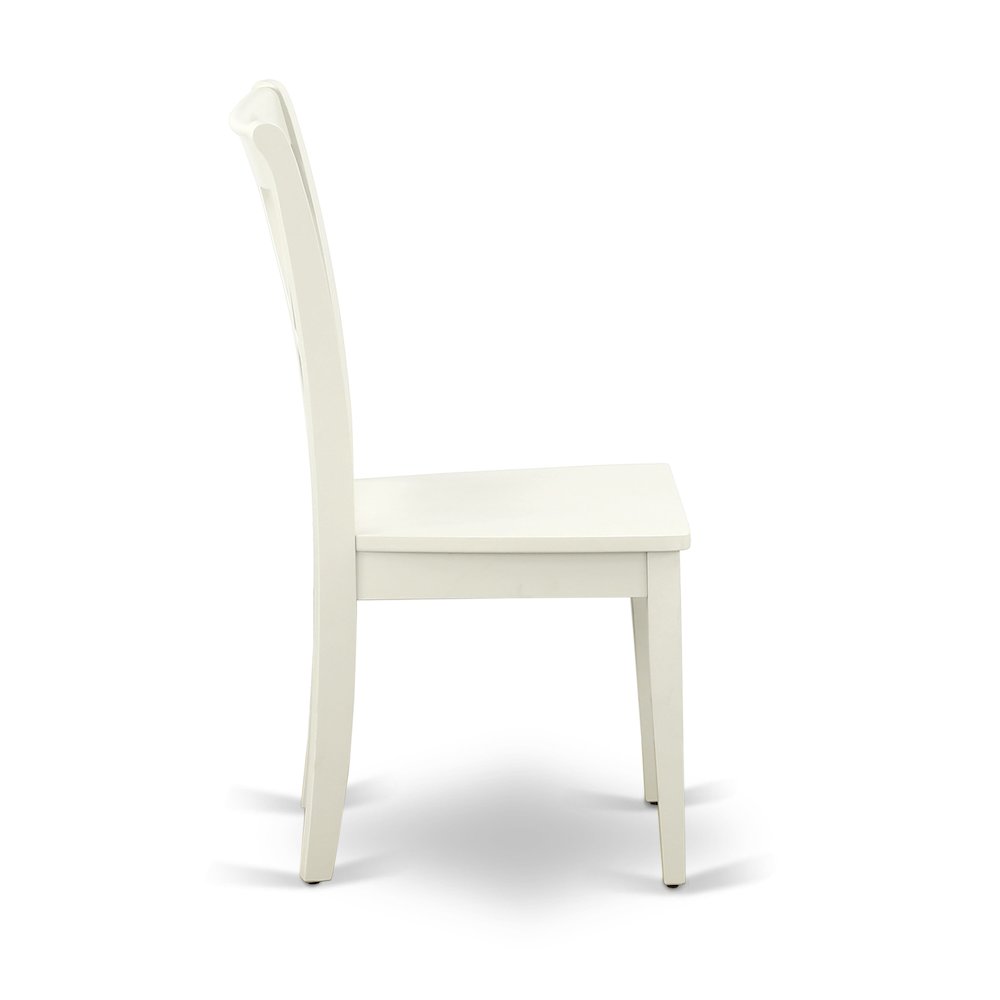 AMCL3-LWH-W 3 Piece Dining Room Set - 1 Pedestal Table and 2 Linen White Wooden Chairs - Linen White Finish