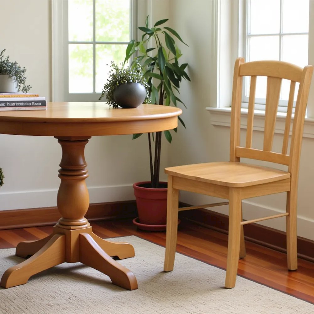 Elegant Wooden Dining Chairs – Classic Kitchen Chairs, Set of 2