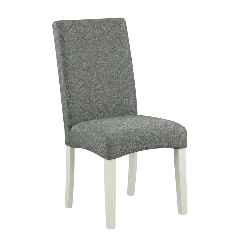 Linen Upholstered Parsons Dining Chair with Padded Seat for Dining Room, Set of 2